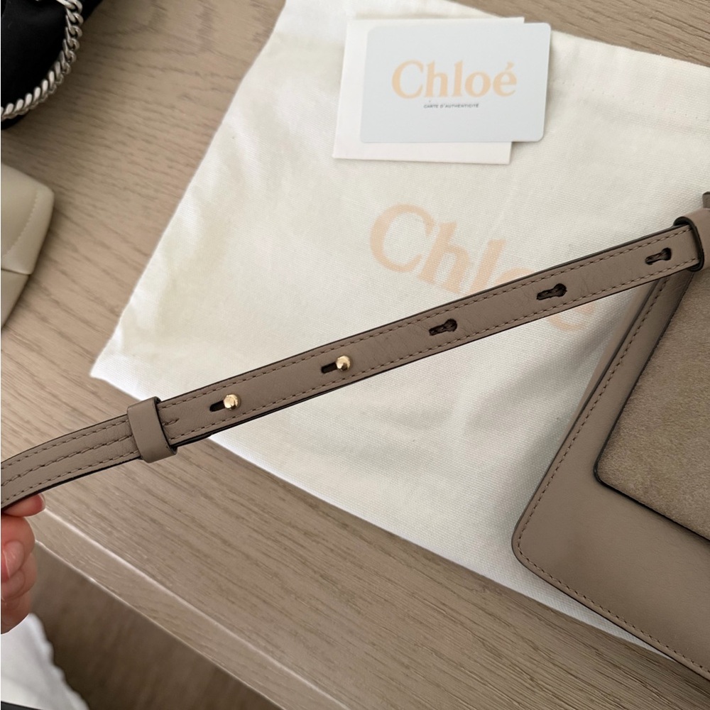 Chloe Beige Leather and Suede Crossbody Bag - Picture 4 of 12